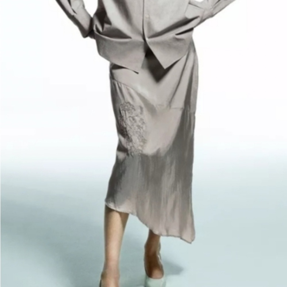 Zara Asymmetrical Gray Skirt S